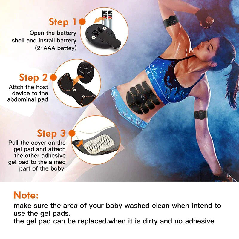 Smart EMS Abs Toning Trainer – Wireless Rechargeable Muscle Stimulator