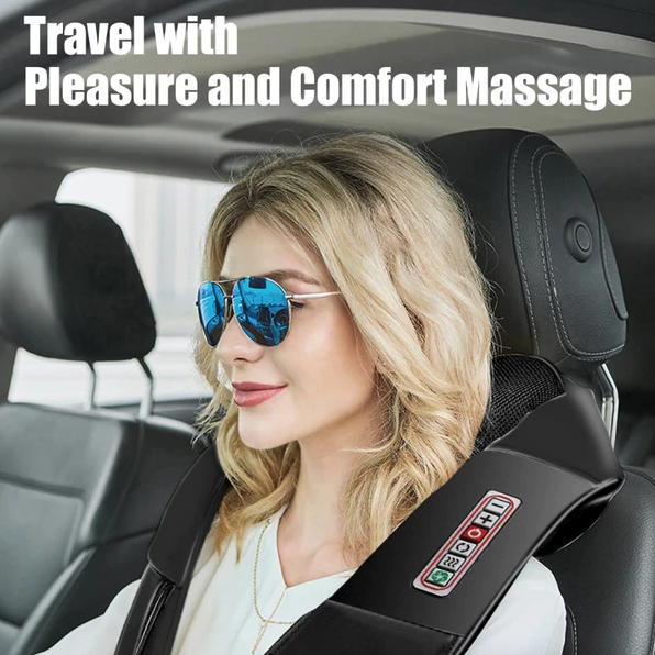 Smart 3D Kneading Heated Neck & Back Massager Pillow – Deep Tissue Pain Relief