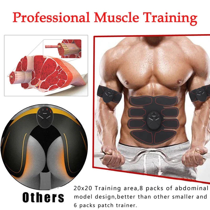 Smart EMS Abs Toning Trainer – Wireless Rechargeable Muscle Stimulator